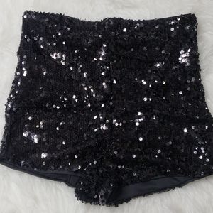 Sequin High-Rise Shorts